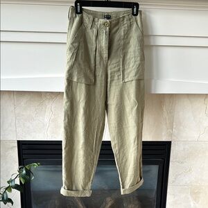 Olive Green Linen Pants